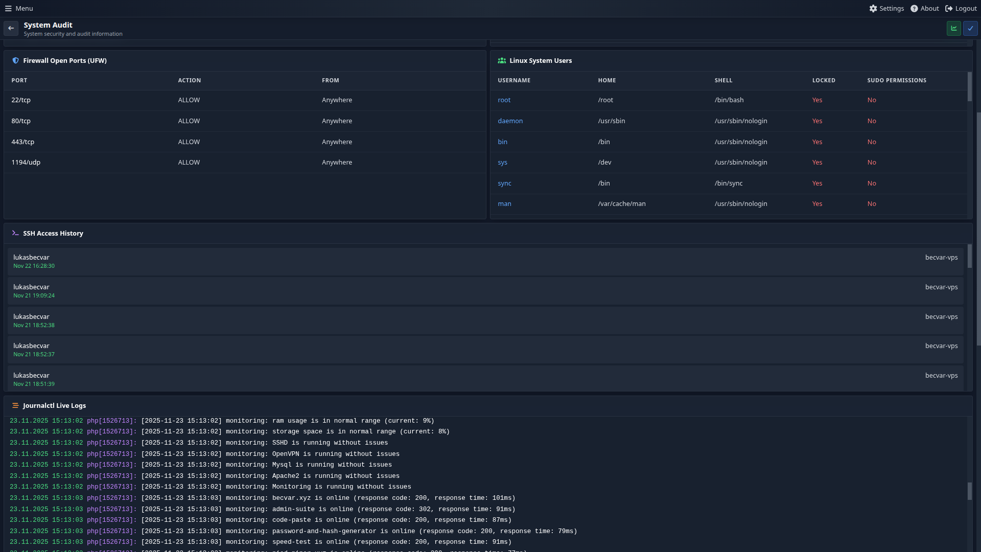 System audit component